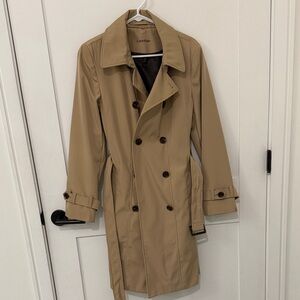 Calvin Klein Beige Double-Breasted Trench Coat